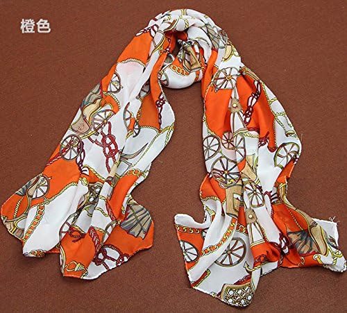 Fashion Chiffon Silky Scarf Traveler Chain Print Long Shawl