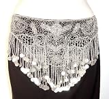 Silver Glass Beaded Belt with Coins