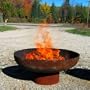 30 Inch Font O'Fire Handcrafted Modern Steel FireBowl (Pedestal Base)