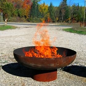30 Inch Font O'Fire Handcrafted Modern Steel FireBowl (Pedestal Base) by 
