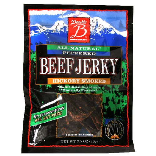Double B Beef Jerky, Pepper, 3.5-Ounce Bag (Pack of 4) by Double B