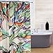ONEONEY Colorful Tree of Life Gorgeous Like Feather Bathroom Shower Curtain - Custom Polyester Fabric kids Decorative Curtain Ideas (72