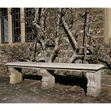 Large Garden Benches - Double Length Ivy Straight Stone Bench