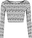 WearAll Women's Print Long Sleeve Crop Top