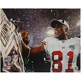 NFL Steiner Sports New York Giants Autographed Amani Toomer SB XLII Celebration Holding Newspaper 16'' x 20'' Landscape Photograph