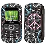 Peace With Full Rhinestones Faceplate Hard Plastic Protector Snap-On Cover  ....