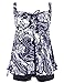 Hilor Womens Tummy Control Swimwear Plus Size Flowy Swimsuits with Shorts Vintage Two Piece Bathing Suits Grey&Red Floral 16