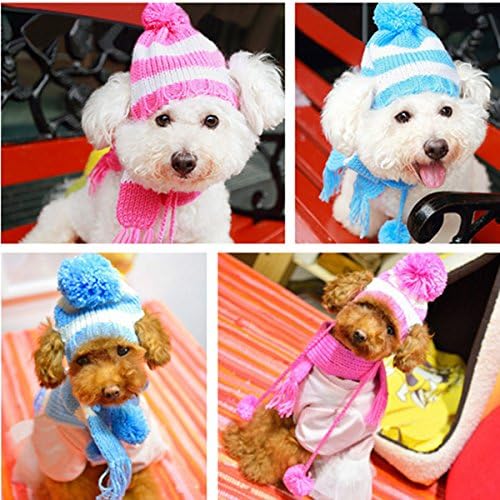 Knitting Muffle Collar Pet Dog Cat Hat Scarf Set