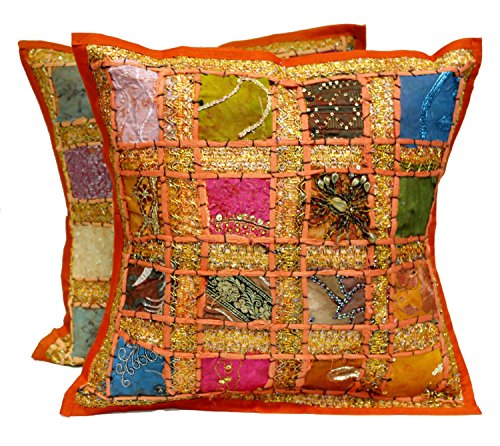Moroccan wedding pillow - orange