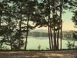Mirror Lake, Adirondack Mountains, 1902 - Print of a Vintage Photochrom Image from the Library of Congress Collection