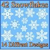 42 Original Snowflake Window Clings TM - FREE Delivery-
