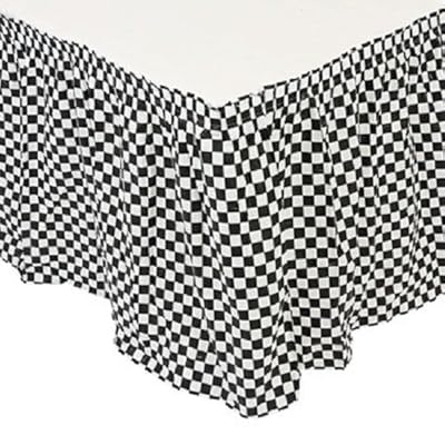 Plastic Black & White Checkered Pleated Table Skirt Racing Party Decoration