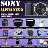 Sony Alpha NEX-3 Interchangeable Lens Digital Camera (Black) With Sony E-se ....
