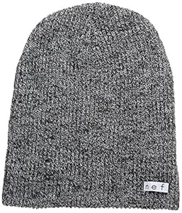 neff Men's Daily Heather Beanie Hat, Black/White, One Size