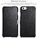 iPhone 6s/6 Case, Benuo [Ultra Slim] Genuine Leather Folio Flip Case [Simple & Protective] with Magnetic Closure for iPhone 6s/iPhone 6 4.7 inch (Black)