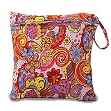 iZivベビー防水再利用可能 ウェットとドライ おむつバッグポーチ1ジッパー印刷おむつ袋(花)