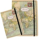 World Travels Combination set: one small and one medium elastic bound notebook