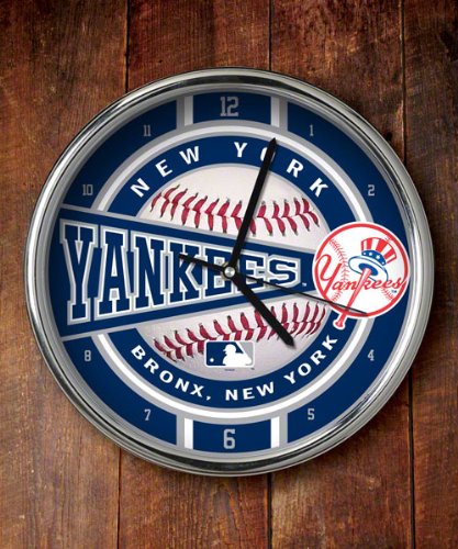 New York Yankees Chrome Clock