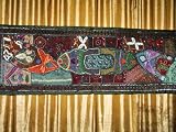 Spectacular Multicolor Zardozi India Sari Tapestry Wall Hanging Table Runner