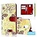 Galaxy Note 4 Case, Tradekmk(TM) Vintage Style Brand New Fashion Cool PU Leather Folio Magnet Stand Wallet Durable Case Cover [Beautiful Butterflies Yellow Skin Design] Compatible with Samsung Galaxy Note 4[+Stylus]