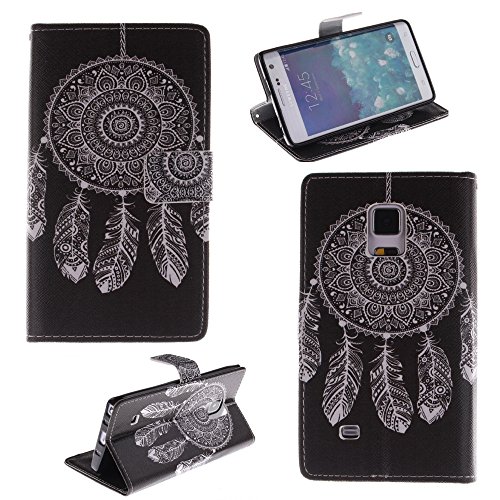 Note Edge Case,Galaxy Note Edge Wallet Case,XYX [Kickstand] Fashion [Double Sided Design][Black Campanula] Premium PU Leather Wallet Case with Stand Flip Cover for Samsung Galaxy Note Edge N9150