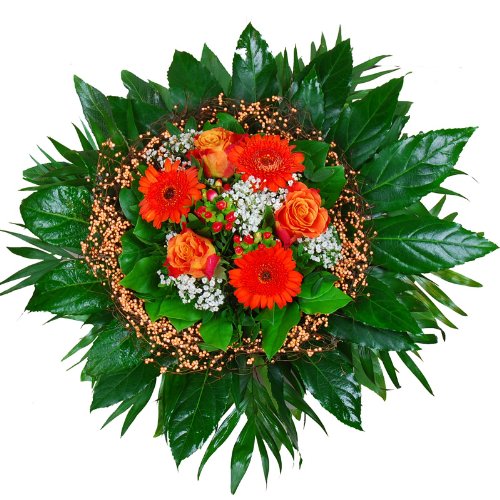 Blumenstrauß Lovely Orange mit Rosen und Gerbera - Blumenversand inkl. Grußkarte