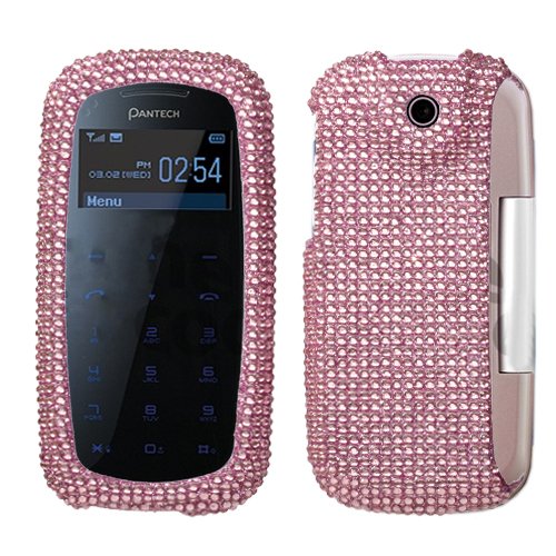 Rhinestones Shield Protector Case for Pantech Impact, Pantech P7000, Pink Full Diamond