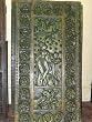 Hand Carved Wood India Art Radha Krishna Green Patina Wood Headboard/ Door Panel with Beautiful Patina and Intricate Detailing 72"x36