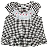 【H28年春物】(日本製) Pample Mousse(パンプルムース) 綿麻ギンガムりんご刺繍入りチュニック 95cm/BR NO.DP-61103