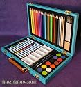 Colorful Art Set For The Young Artist Has 68 Pieces in a Beautiful Hinged Box