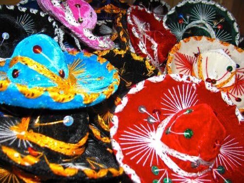 Mini Mariachi Velvet Hat Orange with Orange Thread