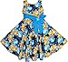 Sunny Fashion Girls Dress Bohemia Gold Blue Bow Tie Everyday Summer