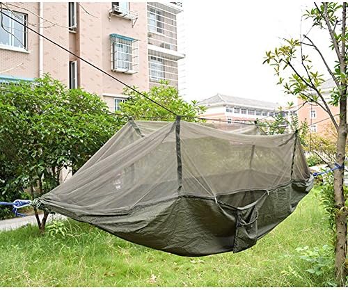Mosquito Net Hammock, TOPBY Parachute Nylon Fabric Travel Camping Jungle Hammock, Army Green