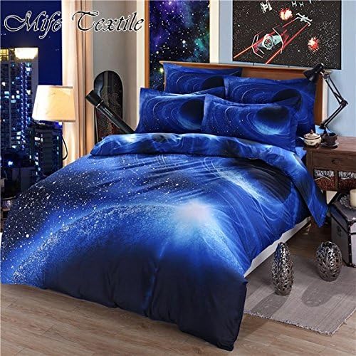 MIFE TEXTILE 3D Galaxy Printing Comfortable Soft Cotton Bedding Set KING/QUEEN Size (KING)