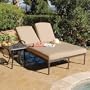 2pc Double Chaise Lounge Chair Set w/ End Table