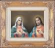 Immaculate Heart of Mary and Sacred Heart of Jesus by Simeone Framed Art, 13.5" x 15.5" - MADE IN ITALY