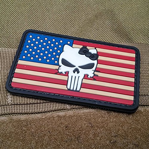 Punisher Kitty American Flag Morale Patch PVC