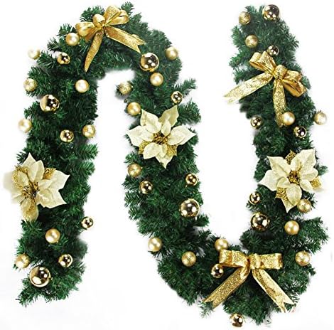 About2shop Christmas Wreath Garland Decoration Xmas Festive Wreath with Berries and Pinecones Gold