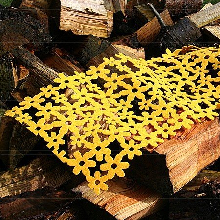FILZ TISCHLÄUFER TISCHDECKE MIT BLUMEN-DEKOR 150CM
