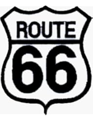 Route 66 Highway Sign - Embroidered Iron On or Sew On Patch (Route 66 Hwy Sign)