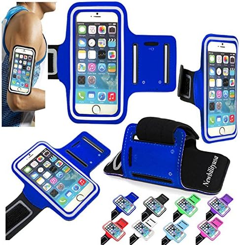 Newbilityusa For iPhone 6 4.7" screen and Samsung Galaxy S3 and Samsung Galaxy S4 Sports Running Gym Fitness Armband Arm Band Case Cover Pouch (dark blue)