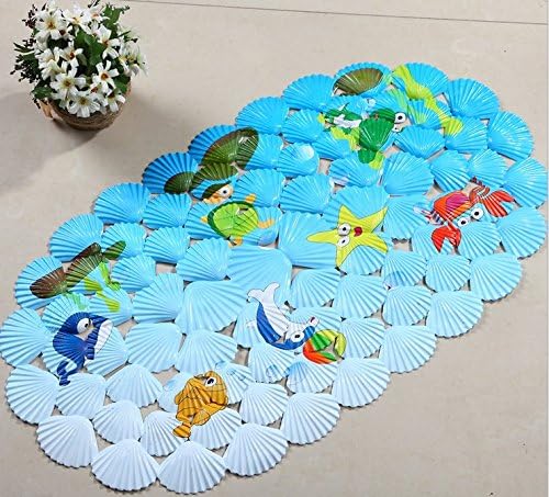 Lavish Undersea Life Anti Skid Bathroom Rugs, Waterproof & Antibacterial PVC Bath Mat, Colorflu, 27x15 inches(69x39cm)