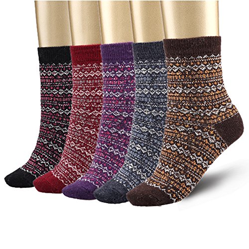 Bemaystar nordic wool woman socks winter socks 5-pack