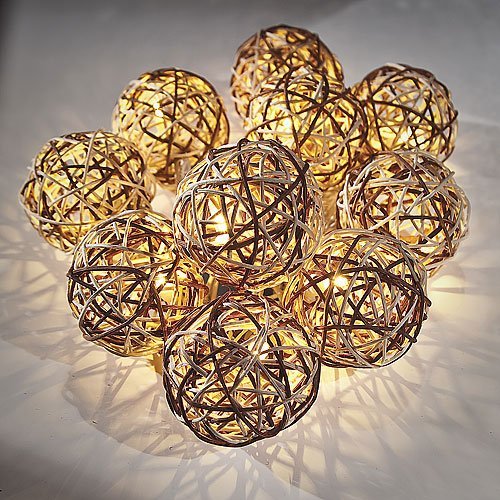 Luna Bazaar Rattan Ball String Lights