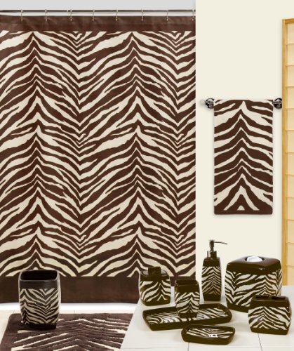 Zebra Cotton Ball Jar Brown/Tan