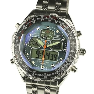 ESS New Mens Blue Stainless Steel Analog Digital Dual Watch WM007-ESS ESS New Mens Blue Stainless Steel Analog Digital Dual Watch WM007-ESS