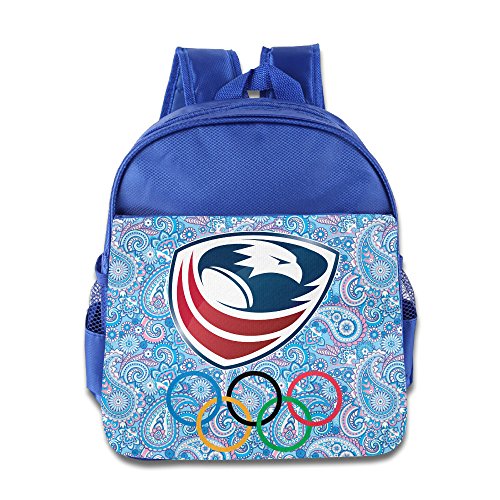 ANULRICA Boys Girls Toddler Rio 2016 Olympics USA Rugby Logo School Bag RoyalBlue