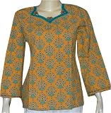 Kurtis Womens Shirts Tops Spring Summer Clothes Hand Embroidery Size M (tsht066)