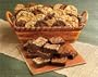 Geoff & Drew's Fancy Wicker Gift Basket - 24 Chocolate Chuck Cookies & 16 Chocolate Brownies