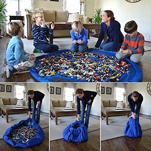Blogger Diameter 60 Inch Portable Kids Children Infant Baby Play Mat Large Storage Bags Toys Organizer Blanket Rug Boxes for Lego Toys